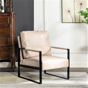 Direct Classic Mid Century Modern Accent Chair with Durable Square Metal Frame, Armchair for Living Room, Bedroom