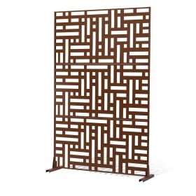 Metal Privacy Screen, 36" W x 72" H, Outdoor Privacy Screens & Panels, Freestanding Outdoor Divider with Stand