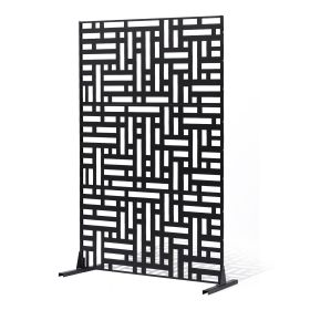Metal Privacy Screen 47" x 76" Outdoor Privacy Screens & Panels for Patio Black