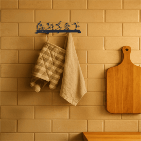 "Vintage Black Metal Coat Rack Wall Mounted - 5 Heavy Duty Hooks for Jackets, Hats, Bags & Keys | Space Saving Entryway Organizer for Hallway