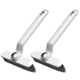 2 Pack Multi-Function Rotating Crevice Cleaning Brush Stiff Bristle Brush Gap Cleaner with 2-In-1 Clip and Spade for Tight Spaces Bathroom Kitchen (Option: Wghite)