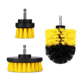 3Pcs/Set Drill Brush Power Scrubber Cleaning Brush for Car Carpet Wall Tile Tub Cleaner Combo (Option: Ygellow)