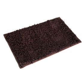 Antiskid Bathroom Mat Water Absorbent Toilet Carpet Machine Washable Chenille Cushion Rugs 23.23x15.75inches for Home Decoration (Option: BRN)_GPCgMat(BRN)