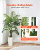 VEVOR Artificial Areca Palm Tree 5 ft, Fake Palm Tropical Plants with White Tall Planter, Faux Floor Silk Plant in Pot