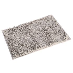 Antiskid Bathroom Mat Water Absorbent Toilet Carpet Machine Washable Chenille Cushion Rugs 23.23x15.75inches for Home Decoration (Option: GRY)_GPCgMat(GRY)